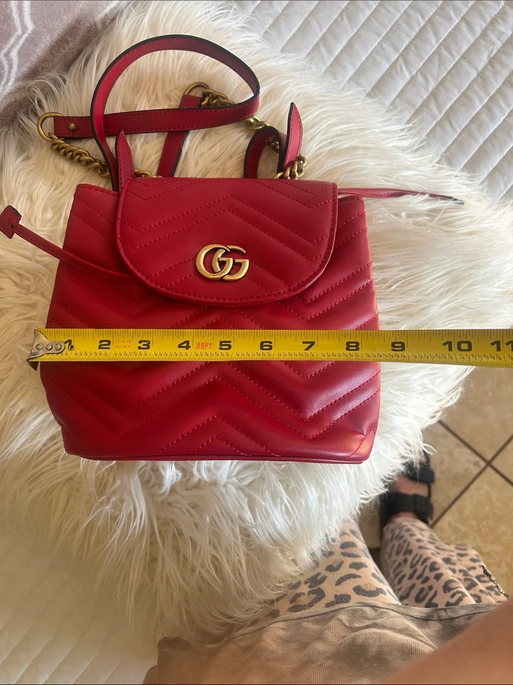 Designer inspired mini quilted backpack